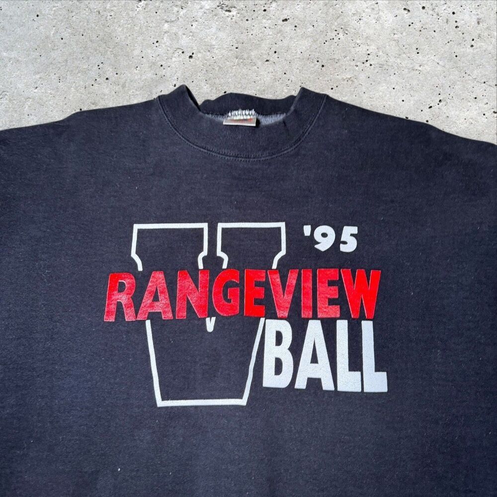 Vintage 1995 Rangeview Ball Sweatshirt Navy XL Rangeview High School Colorado - Picture 4 of 10